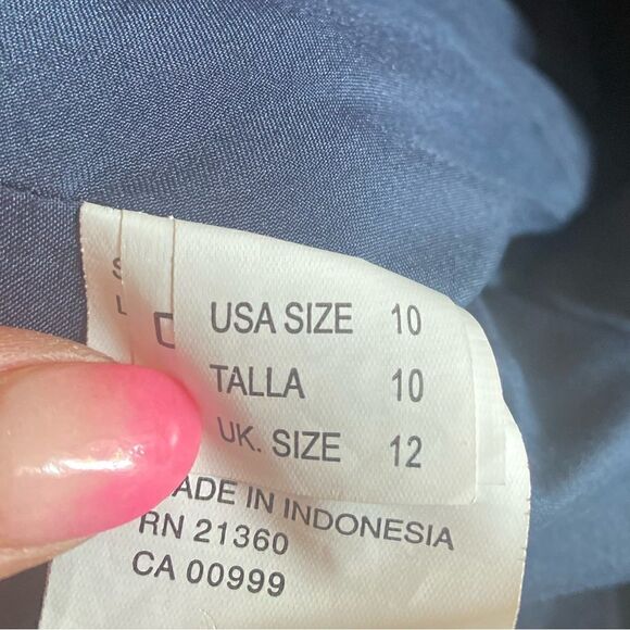 Mori Lee Bridesmaids Dress 686 Chiffon w Beaded Brooch Size 10 Navy Blue - Picture 6 of 7